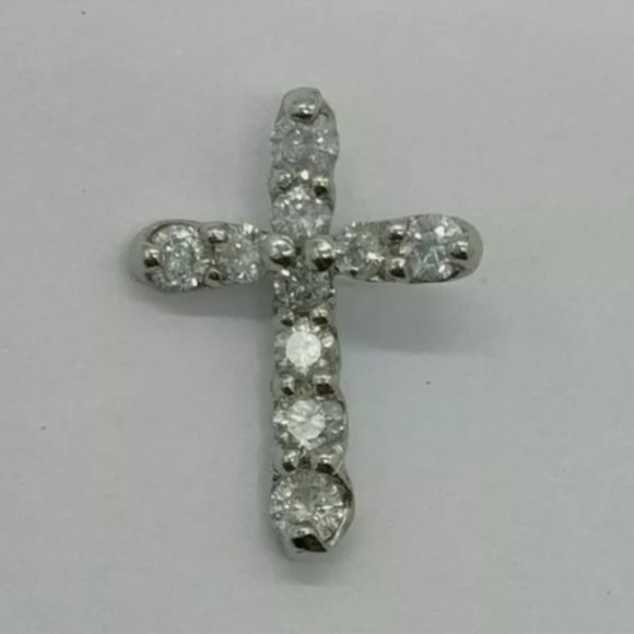 Cross Diamond 0.5ct Platinum pt900 Jewelry Pendant Head - Picture 2 of 8